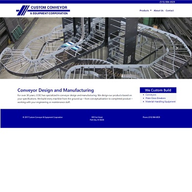 Custom Conveyor & Equipment Corporation by Eckstein Web Design & Development